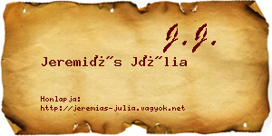 Jeremiás Júlia névjegykártya